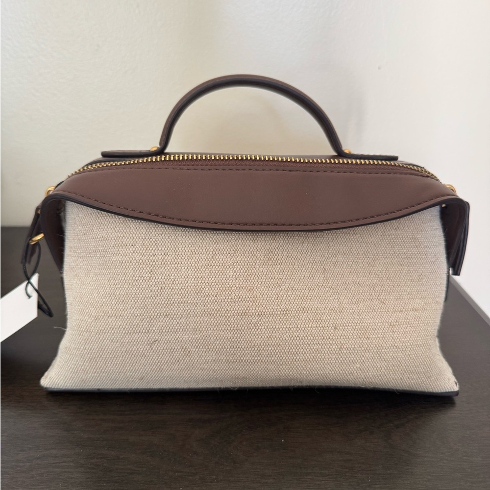Zara Canvas and Brown Leather Top-Handle/Crossbody Bag New/tags